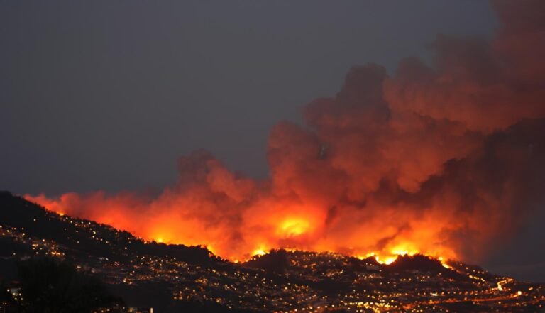 Grande incêndio devasta Ilha da Madeira, em Portugal